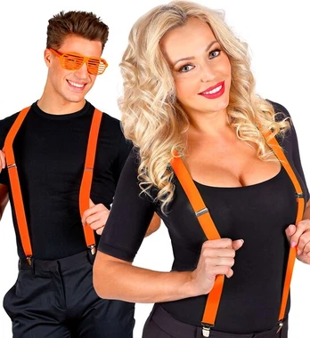 NEON ORANGE BRACES (extra long up to 115-120 cm)
