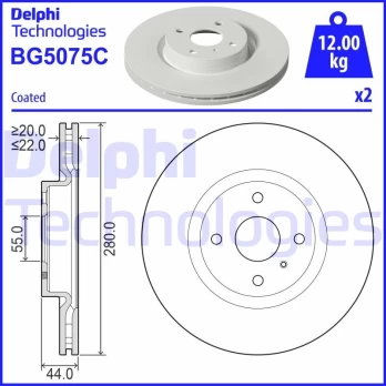 Stabdžių diskas DELPHI BG5075C