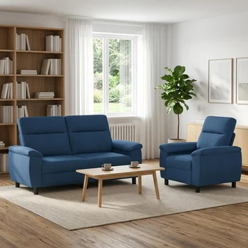Sofa Sofos komplektas 2 vnt. Mėlyna Audinys