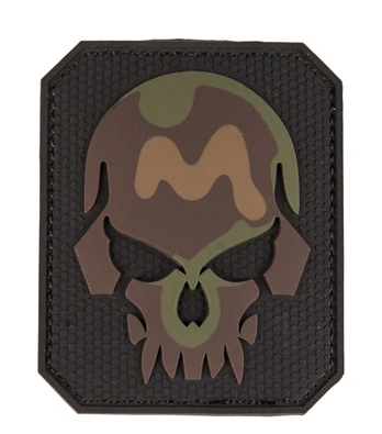3D PVC Kaukolė camo antsiuvas su velkro .