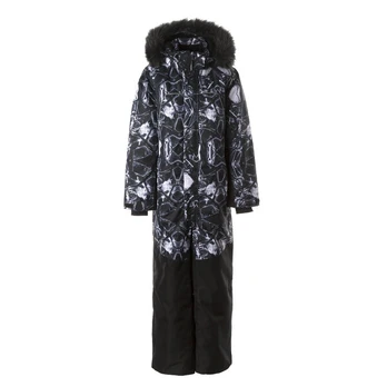 Huppa Berniukų žieminis kombinezonas BRUCE 2, black pattern/ black