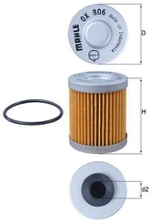 Alyvos filtras MAHLE OX806D