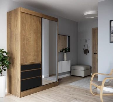 Sliding wardrobe with mirror HAIDAR 140