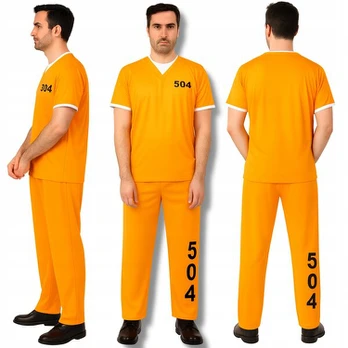 Vyriškas kalinio kostiumas, oranžinis