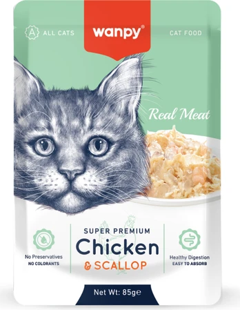 Wanpy - Cat Retort Pouch - Chicken & Scallop - 85g