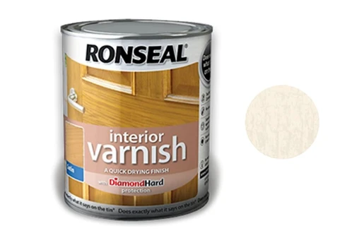Greitai džiūstantis lakas RONSEAL Interior Varnish, 0,75 l Bespalvis, pusiau matinis,