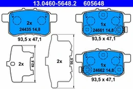 ATE 13.0460-5648.2 Brake pad set