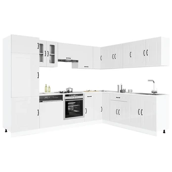 Virtuvinių spintelių komplektas, 14 dalių, Kalmar, balta