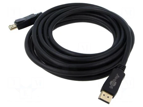 Cable | DisplayPort plug,both sides | PVC | Len: 5m | black | Core: Cu