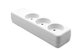 MicroConnect Danish Power Strip 3-way Baltas kaina