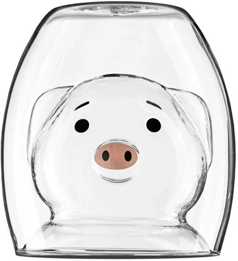 Gertuvė Dvigubos sienelės stiklinės PIGGY