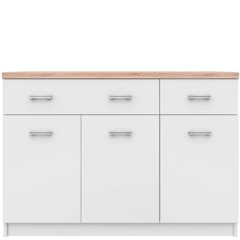Komoda Top Mix 3D2S, balta/ruda
