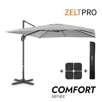 Sodo skėtis su padu ir užvalkalu Comfort Light Grey