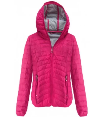 QUILTED HOODED JACKET AMARANTH (B1078) striukė
