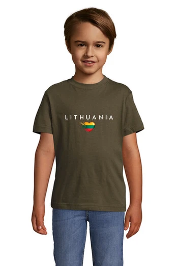 Vaikiški chaki marškinėliai Lithuania (baltas)
