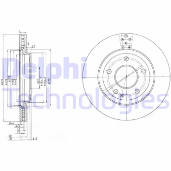 Stabdžių diskas DELPHI BG3709