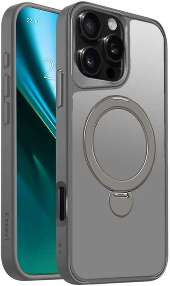 Dėklas Etteri Matt Mag Ring case for iPhone 17 Air pilkas