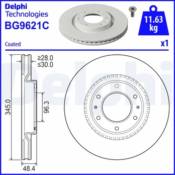 Stabdžių diskas DELPHI BG9621C