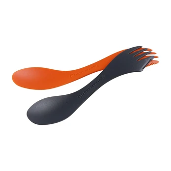 Light My Fire Spork Medium Orange/Black Turizmo šaukštas-šakutė, 2 vnt.