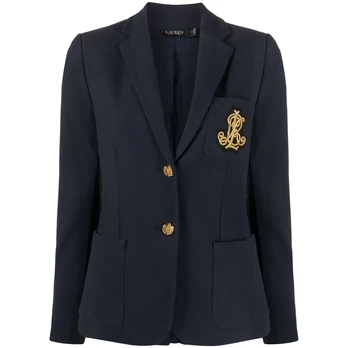 Švarkas moterims, Mėlyna, Bullion jacquard blazer
