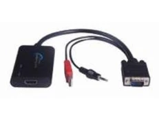 AV adapteris MicroConnect D-sub (VGA) - HDMI + USB-A + lizdas 3,5 mm juoda (MONGDMI)