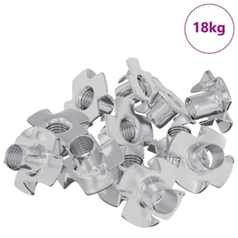 Įpjovinė T-veržlė 7200 pcs Sidabro M6 mm Plienas
