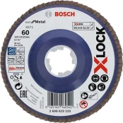Žiedlapinis šlifavimo diskas BOSCH X-Lock, 125 mm, K 60 mm kaina