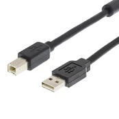 Kabelis DELTACO USB 2.0 "AB", 10m, aktyvus, juodas / USB-EX10M kaina