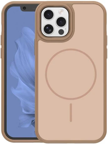 Dėklas Frame Thin Mag case for iPhone 12 / 12 Pro 6,1' ruda