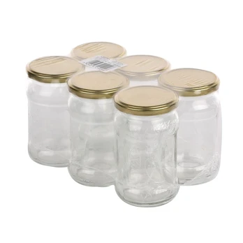 Stiklainiai 315ml su dangteliais FI 6vnt
