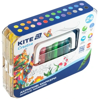 Akrilinių žymeklių rinkinys CREATIVE, Kite, 24 sp.
