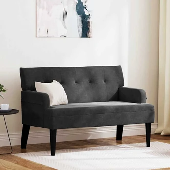 Česterfildo suolas Juoda 112 x 65.5 x 75 cm Aksomas