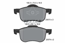 Stabdžių trinkelių rinkinys, diskinis stabdys TEXTAR 2307303 kaina