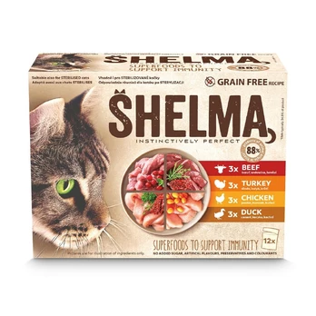 SHELMA MIX Kačių konservai - 12 x 85 g