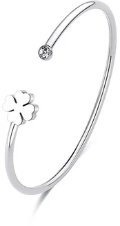 Sagapo Open solid bracelet Four-leaf clover Click SCK239