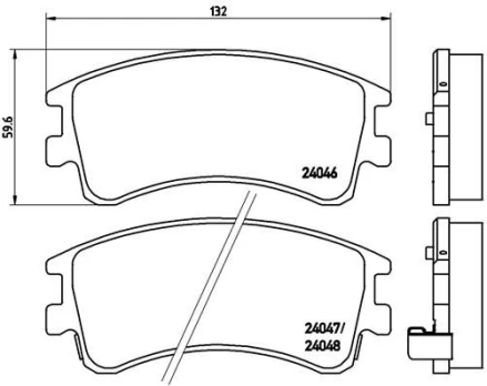 Stabdžių trinkelių rinkinys, diskinis stabdys BREMBO P49032