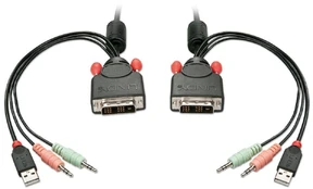 Lindy DVI KVM Switch 2 Port Compact USB 2 Audio USB 2 Audio/Mic. - 42341 kaina