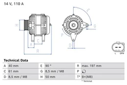 BOSCH 0 986 084 810 Kintamosios srovės generatorius