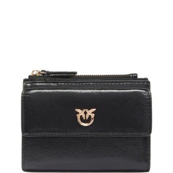 Piniginė moterims, Juoda, Compact wallet shiny calf old