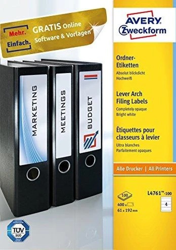 Avery Zweckform failo etiketės 61 x 192 mm (L4761-100)
