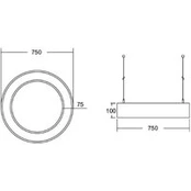 BRUMBERG Biro Circle Ring10 tiesioginis Ø 75 cm DALI baltas 830