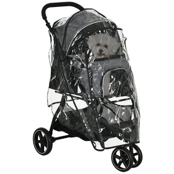 Šunų vežimėlis sulankstomas, 10 kg, pilkas