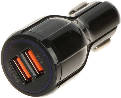 AUTOMOBILINIS ĮKROVIKLIS USB 5V/3.1A/2XUSB-QUICK3.0/CAR
