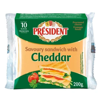 Lydytas sūris riekutėmis PRESIDENT CHEDDAR, 200 g