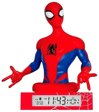 Kids Licensing Marvel Spiderman 3D lamp with alarm clock