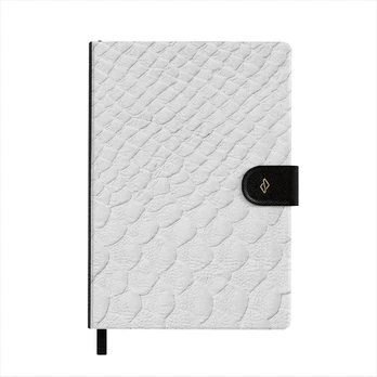 Glacial Desert - White Snakeskin Notebook, A5 (14.8 x 21cm) / Dotted