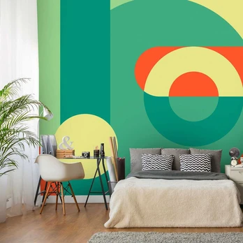 Artgeist Fototapetas - Geometric Wreath (Green)