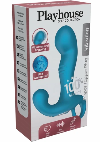 P-spot Tapper Plug Vibrating with Remote - Silicone, 10 Modes, Black
