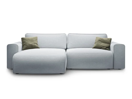 Left Corner Sofa With Bed Function And Box, "Victor", 3 Seats, 246x148x83, Light Grey