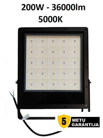 LED prožektorius 200W - 36000lm GARANTIJA - 5 metai - IP65